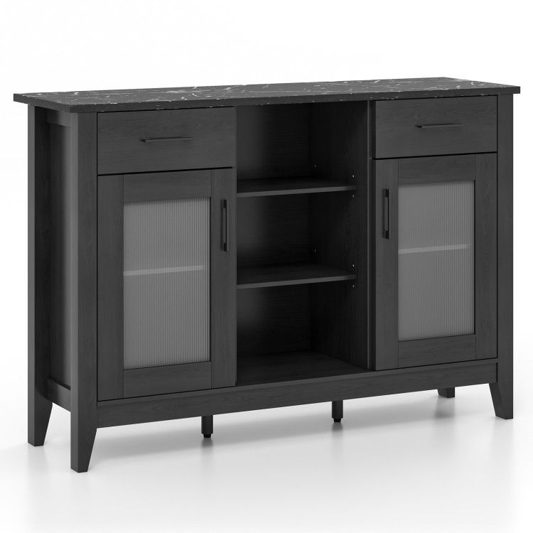 Sideboard Buffet Cabinet with 2 Drawers and 4 Adjustable Shelves Sideboard Buffet Cabinet with 2 Drawers and 4 Adjustable Shelves
