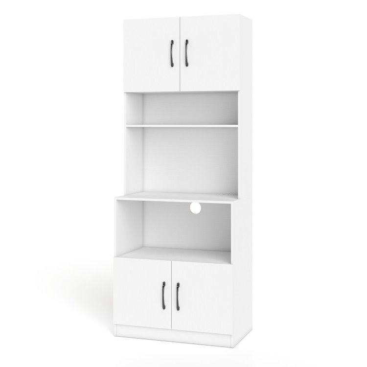 66 Inch Kitchen Pantry Cabinet with Charging Station and Adjustable Shelves for Dining Room 66 Inch Kitchen Pantry Cabinet with Charging Station and Adjustable Shelves for Dining Room