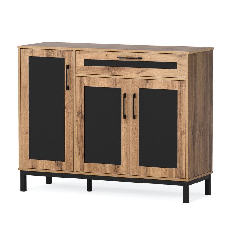 48 Inch Sideboard Buffet Cabinet with Drawer and Metal Legs