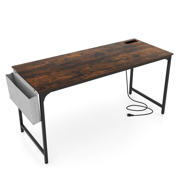 60 Inch Computer Desk with Charging Station Storage Bag 60 Inch Computer Desk with Charging Station Storage Bag
