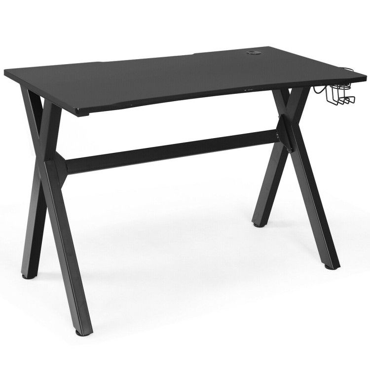 Ergonomic Gaming Desk with Mousepad and Cup Headphone Holder Ergonomic Gaming Desk with Mousepad and Cup Headphone Holder