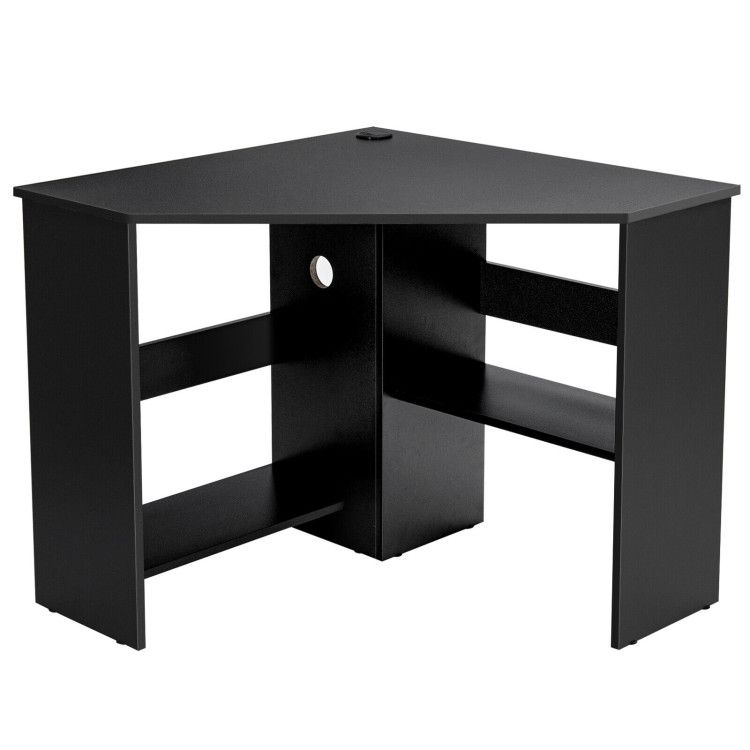 Corner Computer Desk Triangle Writing Workstation with Storage Shelf Corner Computer Desk Triangle Writing Workstation with Storage Shelf