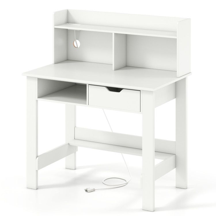 Home Office Computer Desk with Storage Shelves and Drawer Ideal for Working and Studying Home Office Computer Desk with Storage Shelves and Drawer Ideal for Working and Studying