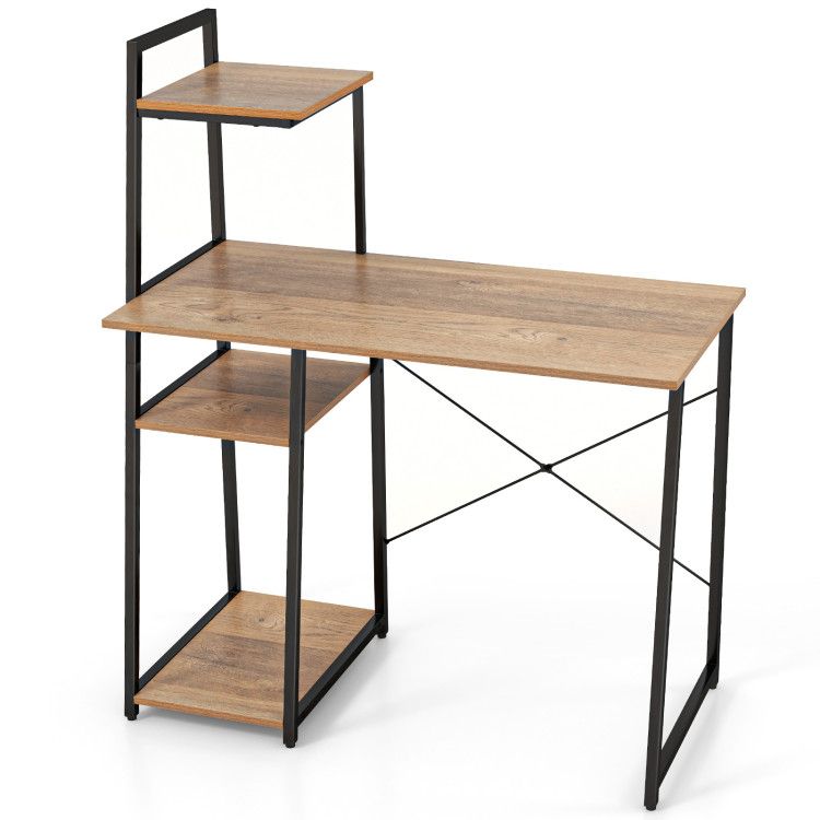 Computer Desk with Shelves and 3-Tier Storage Bookshelf Computer Desk with Shelves and 3-Tier Storage Bookshelf
