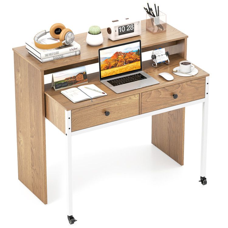 Extendable Computer Desk with Pull Out Secondary Desk Extendable Computer Desk with Pull Out Secondary Desk