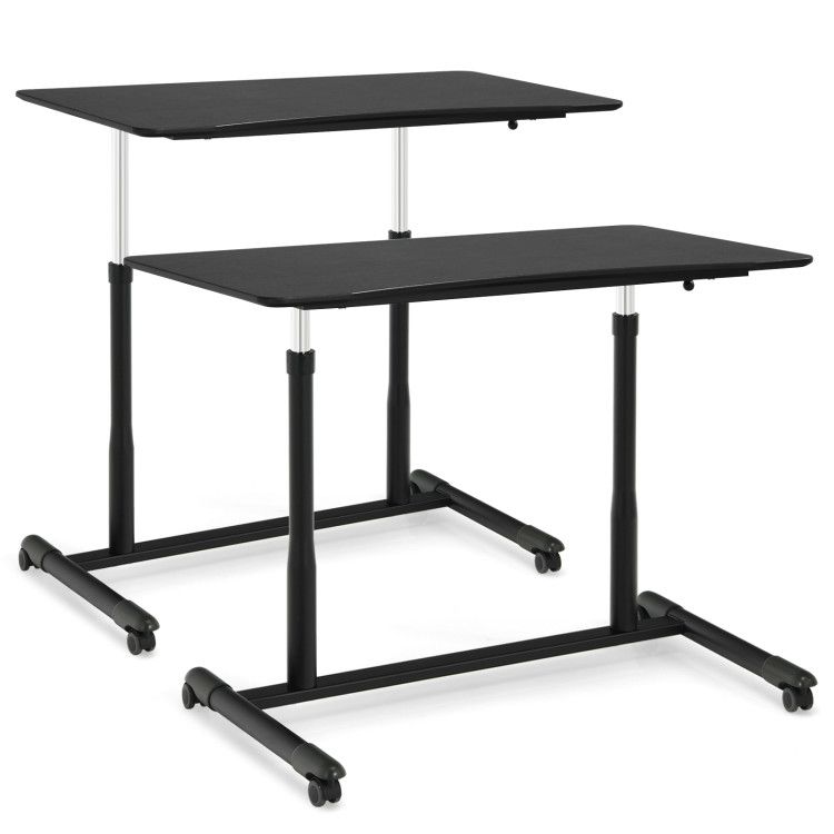 Height Adjustable Computer Desk Sit to Stand Rolling Notebook Table Height Adjustable Computer Desk Sit to Stand Rolling Notebook Table