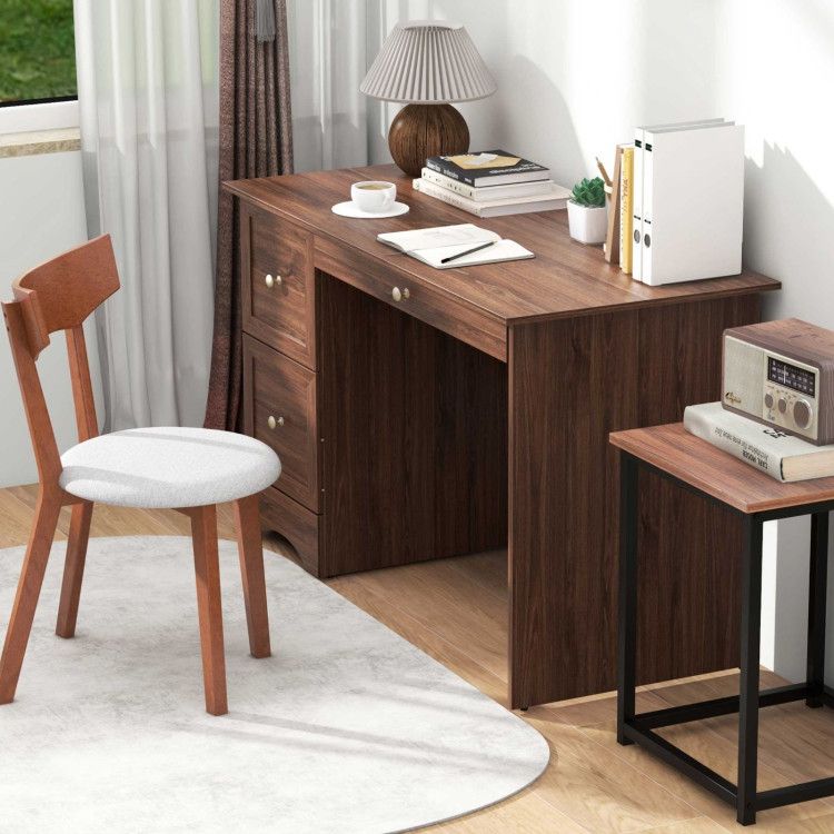 Modern Furniture Set with 2 Dining Chairs, Computer Desk and 3 Pieces Coffee Tables Modern Furniture Set with 2 Dining Chairs, Computer Desk and 3 Pieces Coffee Tables
