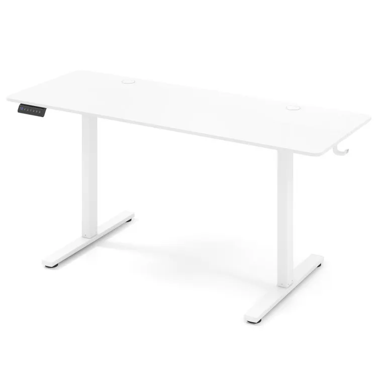 Electric Standing Desk with 3 Memory Heights and 2 Hanging Hooks and Cable Holes Electric Standing Desk with 3 Memory Heights and 2 Hanging Hooks and Cable Holes