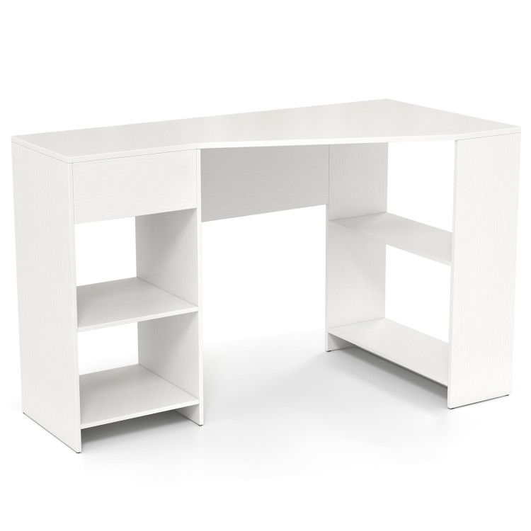 48 Inches L Shaped Corner Executive Computer Desk with Drawer