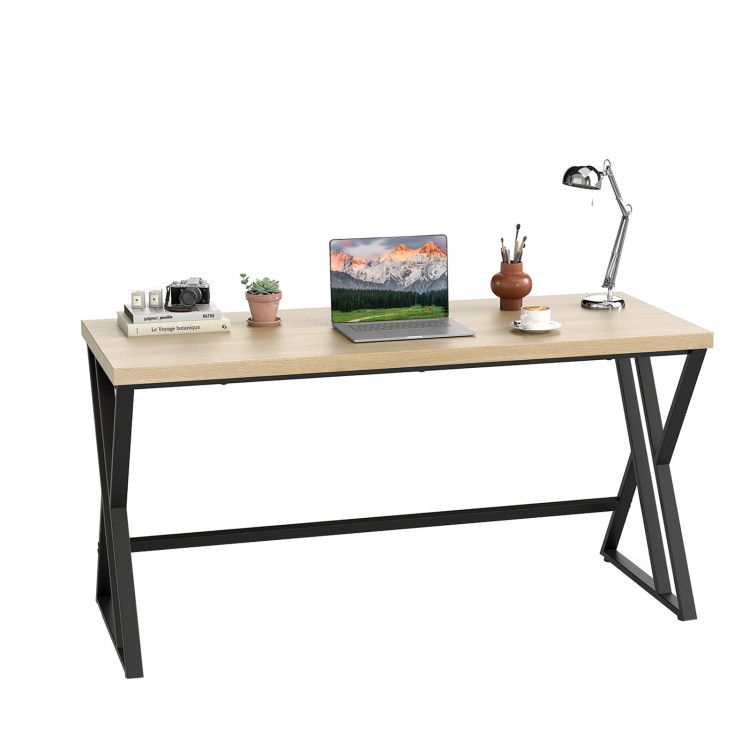 59 Inch Computer Desk with Heavy-duty Metal Frame and Crossbar