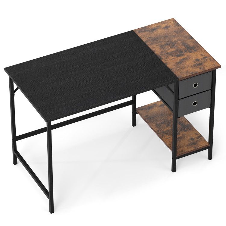 48 Inch Computer Desk with 2 Fabric Drawers Industrial Home Office Desk 48 Inch Computer Desk with 2 Fabric Drawers Industrial Home Office Desk