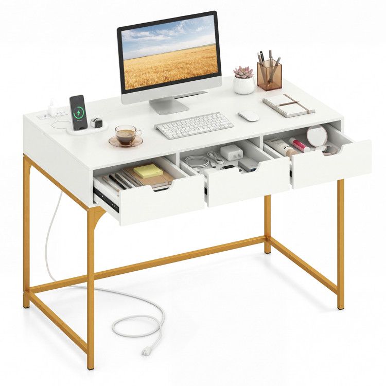 Office Desk with Power Outlets and Hidden Compartment for Study Office Desk with Power Outlets and Hidden Compartment for Study