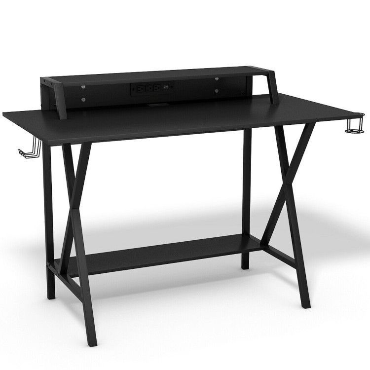 All-in-One Professional Gaming Desk with Cup and Headphone Holder All-in-One Professional Gaming Desk with Cup and Headphone Holder