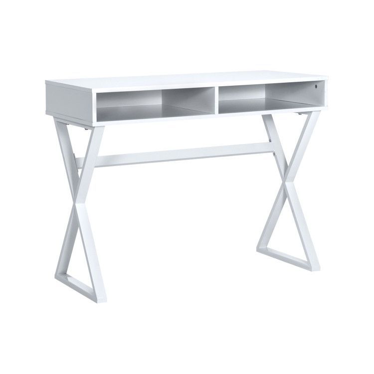 Modern Computer Desk Makeup Vanity Table with 2 Storage Compartments Modern Computer Desk Makeup Vanity Table with 2 Storage Compartments