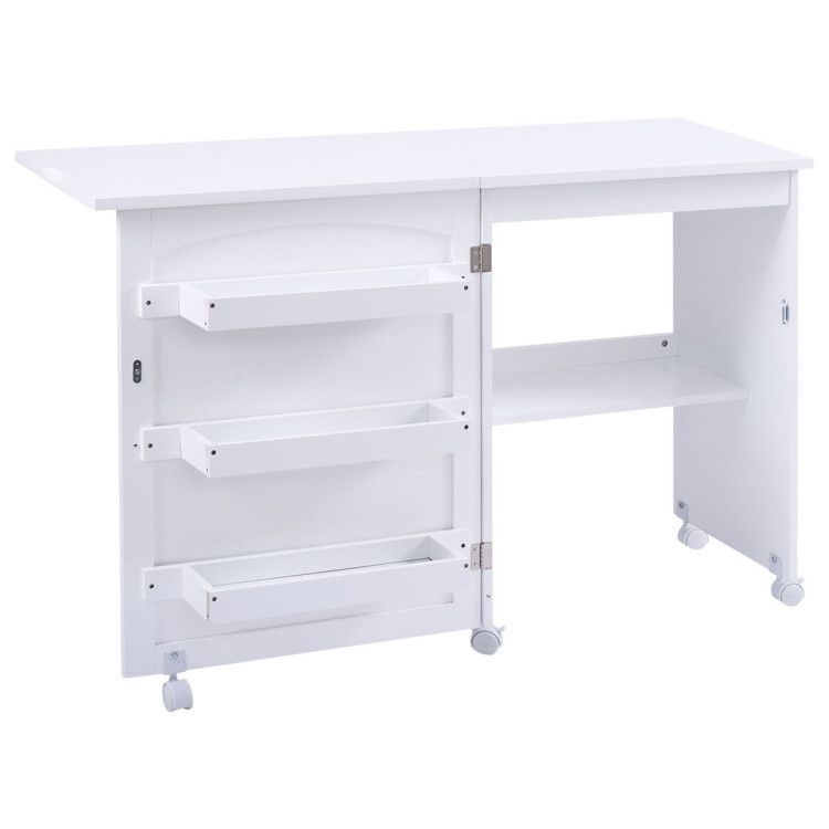 Folding Sewing Craft Table Shelf Storage Cabinet Home Furniture Folding Sewing Craft Table Shelf Storage Cabinet Home Furniture