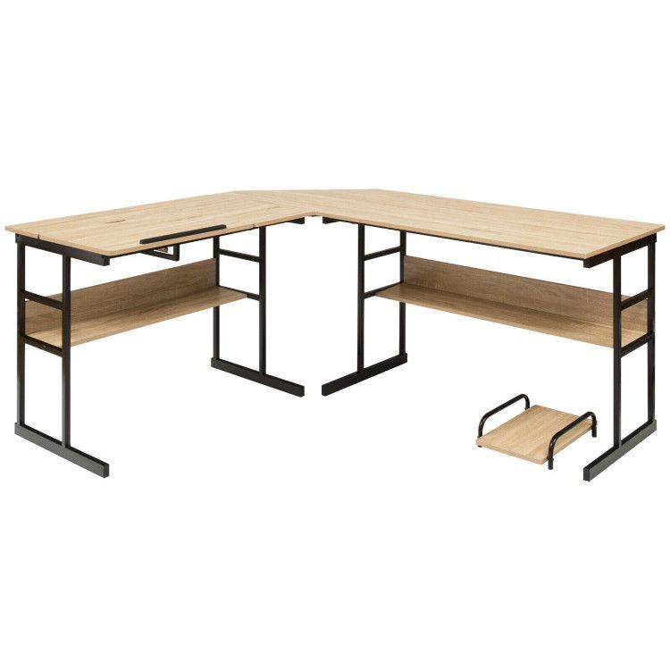 L-Shaped Computer Desk with Tiltable Tabletop L-Shaped Computer Desk with Tiltable Tabletop