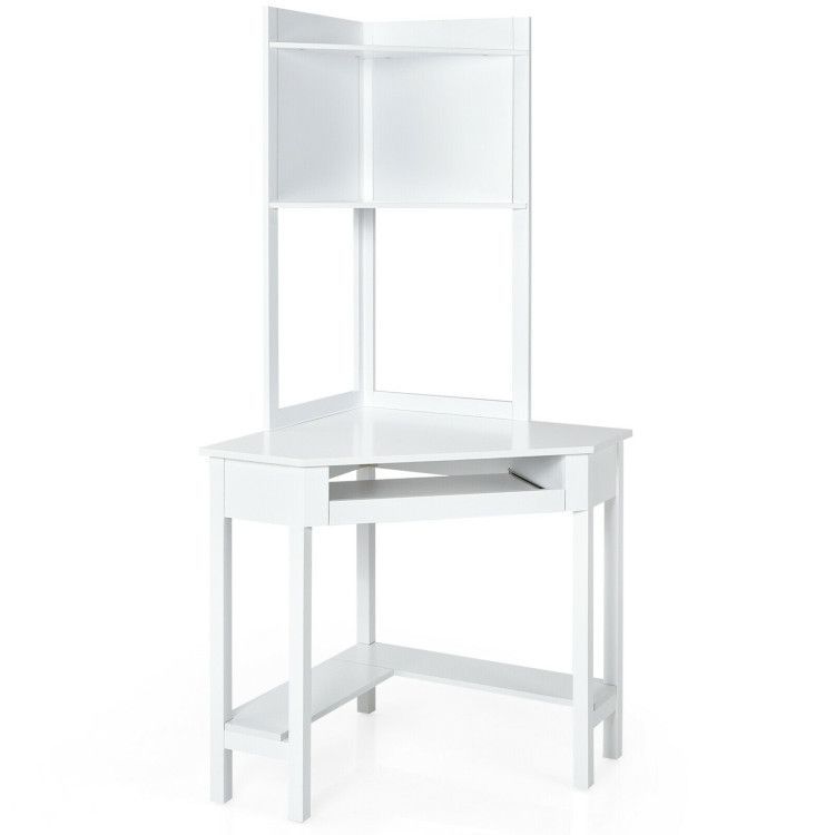 Corner Computer Desk with Hutch and Storage Shelves Corner Computer Desk with Hutch and Storage Shelves