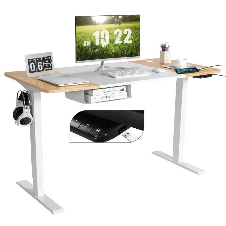 55 x 28 Inch Electric Standing Desk with USB Port 55 x 28 Inch Electric Standing Desk with USB Port