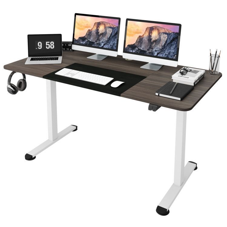 55 Inch Electric Standing Desk Adjustable with Cable Management Hole
