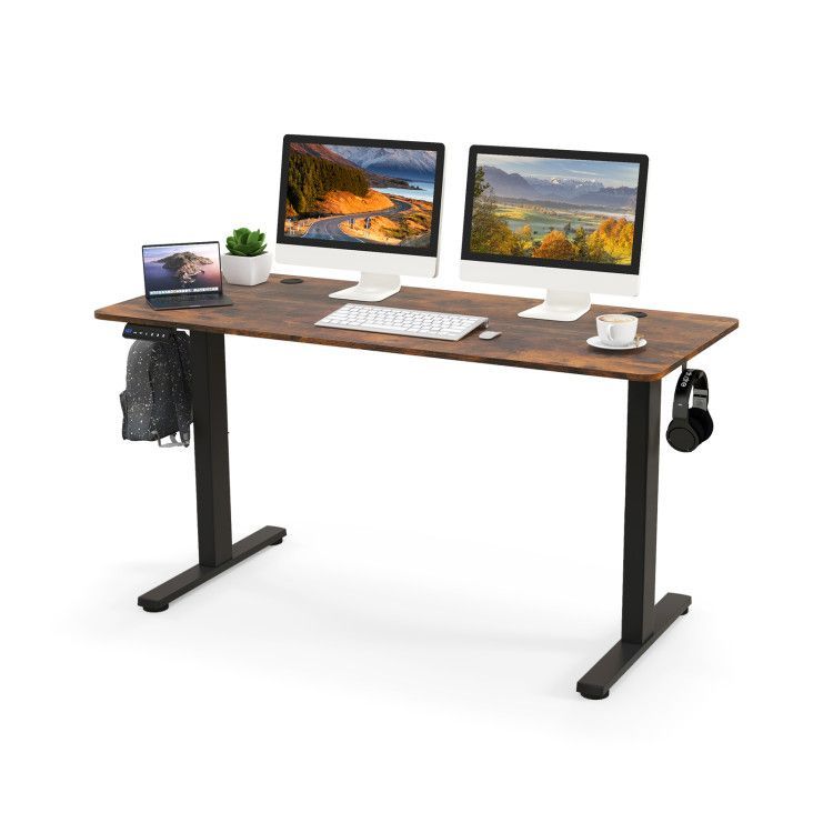 55 x 24 Inches Sit Stand Home Office Desk with 3 Memory Height Settings 55 x 24 Inches Sit Stand Home Office Desk with 3 Memory Height Settings
