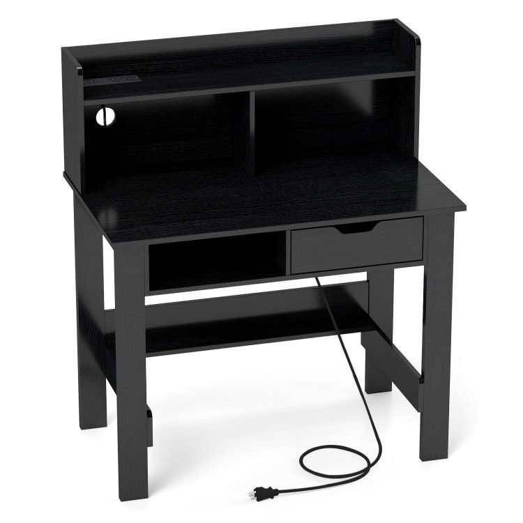 Computer Desk with Power Outlets USB Ports and Type-C