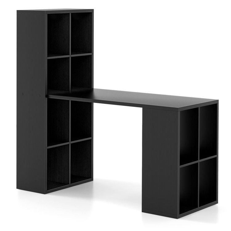 Modern Computer Desk with 12 Cubes Bookshelf Modern Computer Desk with 12 Cubes Bookshelf