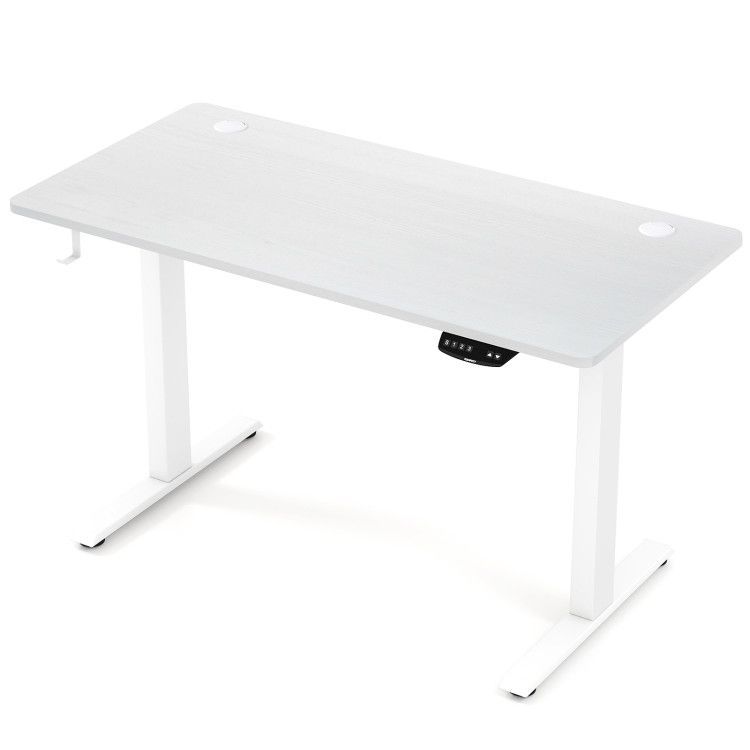 Electric Standing Desk Height Adjustable with 3 Memory Heights White Electric Standing Desk Height Adjustable with 3 Memory Heights White