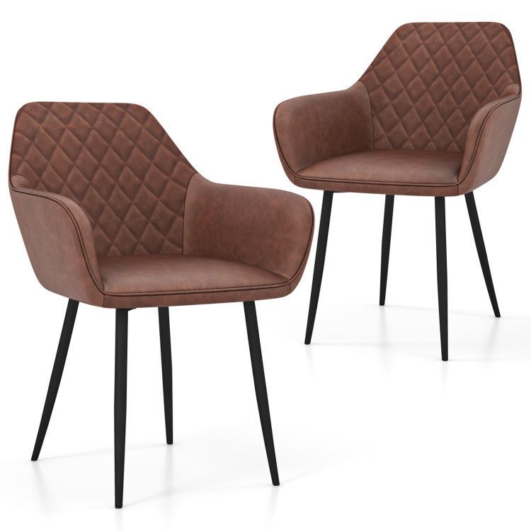 Leisure Dining Chair Set of 2 with Curved Backrest and Wide Seat Leisure Dining Chair Set of 2 with Curved Backrest and Wide Seat