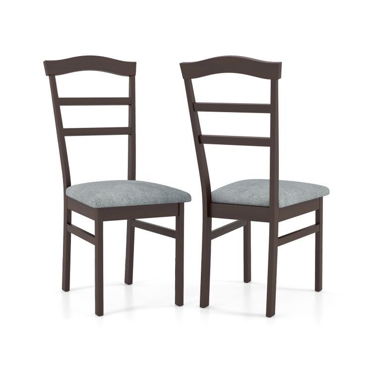 Wooden Dining Chair Set of 2 Linen Fabric Upholstered Kitchen Chairs Farmhouse Side Accent Chairs Wooden Dining Chair Set of 2 Linen Fabric Upholstered Kitchen Chairs Farmhouse Side Accent Chairs