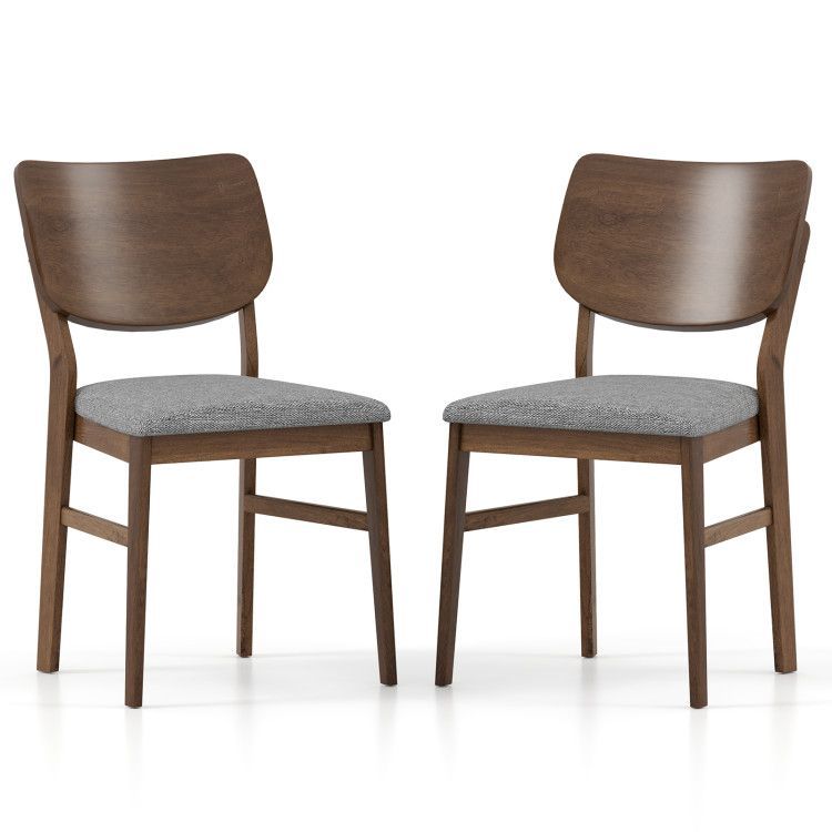 Farmhouse Upholstered Kitchen Chairs Set of 2 with Rubber Wood Frame Farmhouse Upholstered Kitchen Chairs Set of 2 with Rubber Wood Frame