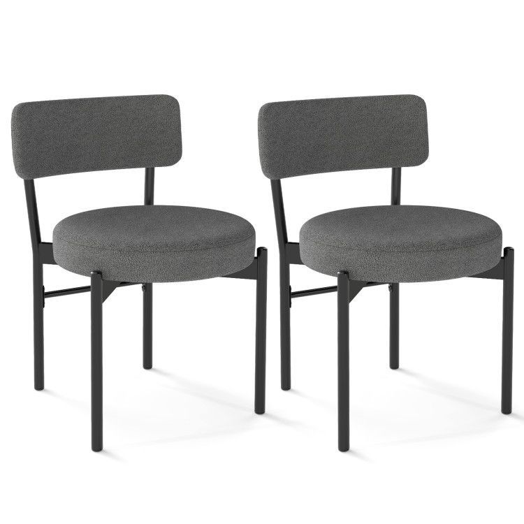 Dining Chair Set of 2 with Curved Backrest and Padded Seat Dining Chair Set of 2 with Curved Backrest and Padded Seat
