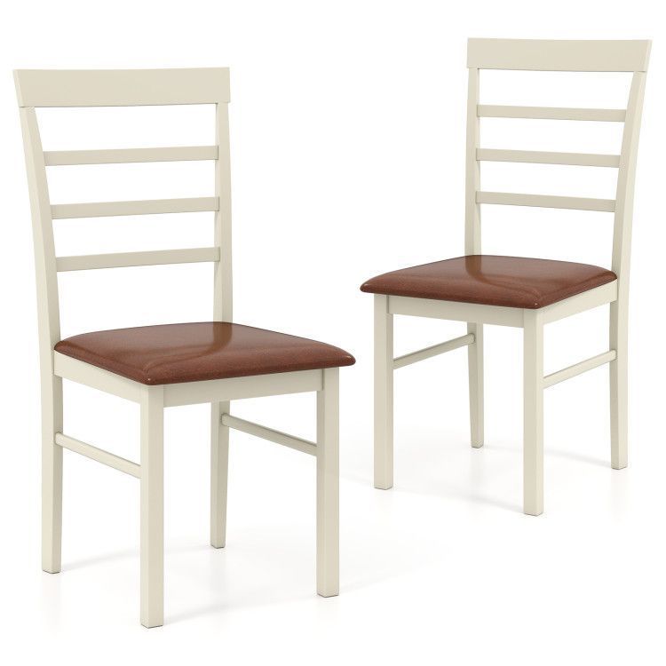 PU Leather Upholstered Armless Wooden Dining Chair Set of 2 PU Leather Upholstered Armless Wooden Dining Chair Set of 2