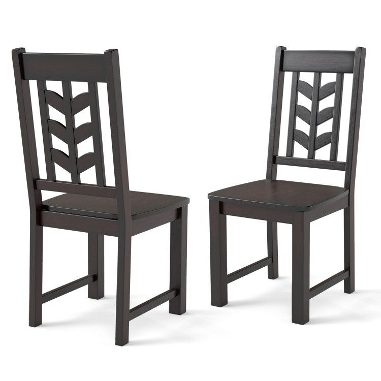 Kitchen Side Dining Chair Set of 2 with Rubber Wood Frame Kitchen Side Dining Chair Set of 2 with Rubber Wood Frame