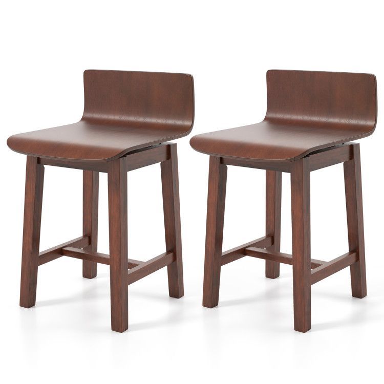 Swivel Dining Chair Set of 2 with Low Back and Curved Seat Swivel Dining Chair Set of 2 with Low Back and Curved Seat