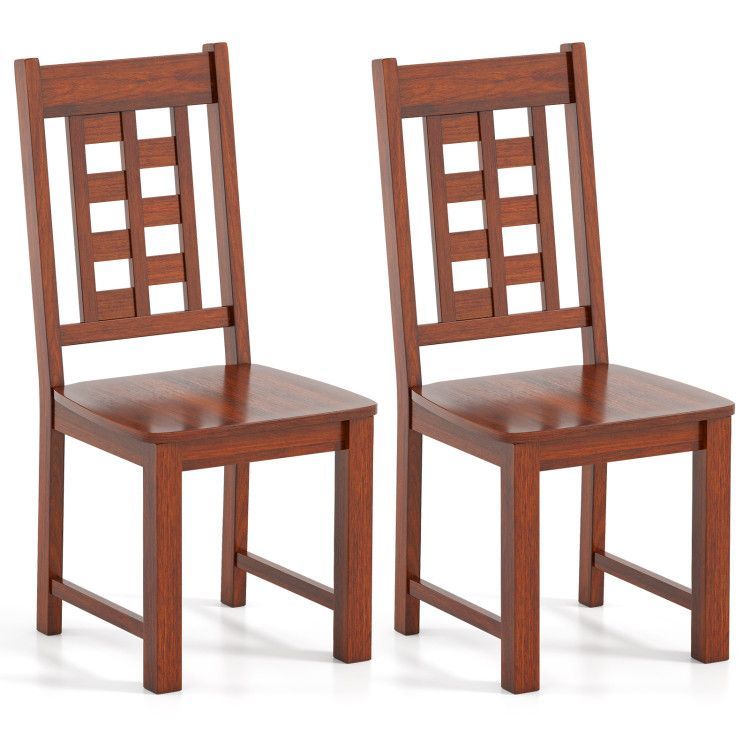 Wooden Dining Chairs Set of 2 Kitchen Chair with Solid Rubber Wood Frame Wooden Dining Chairs Set of 2 Kitchen Chair with Solid Rubber Wood Frame