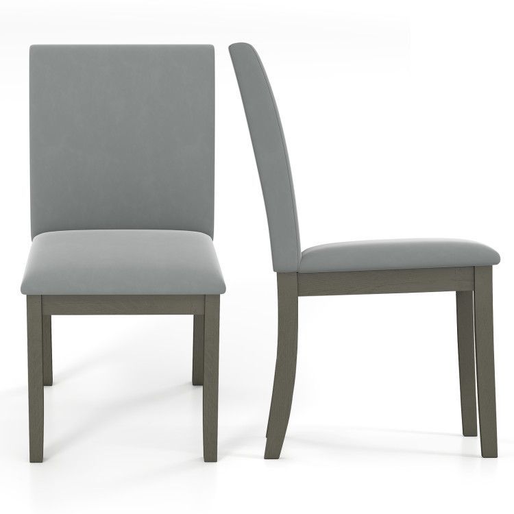 Upholstered Dining Chairs Set of 2 with Rubber Wood Legs and High Back Upholstered Dining Chairs Set of 2 with Rubber Wood Legs and High Back
