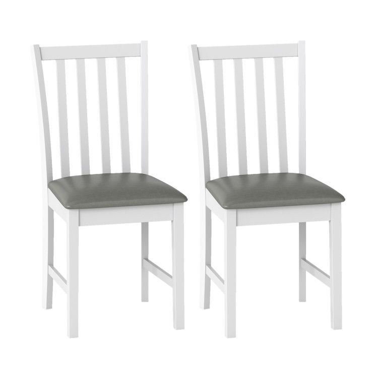 Wooden Dining Chair Set of 2 with Rubber Wood Frame and Padded Seat Wooden Dining Chair Set of 2 with Rubber Wood Frame and Padded Seat
