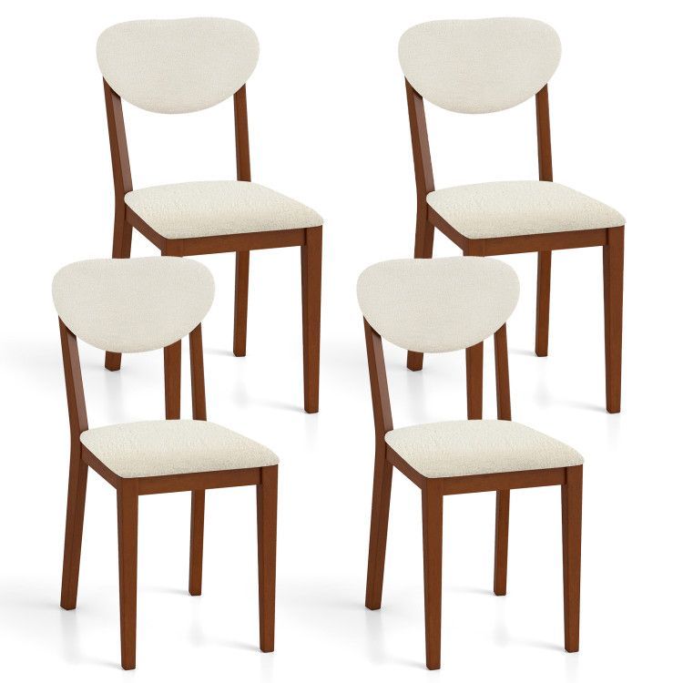 Sherpa Dining Chairs Set of 4 with Rubber Wood Legs for Dining Room Sherpa Dining Chairs Set of 4 with Rubber Wood Legs for Dining Room