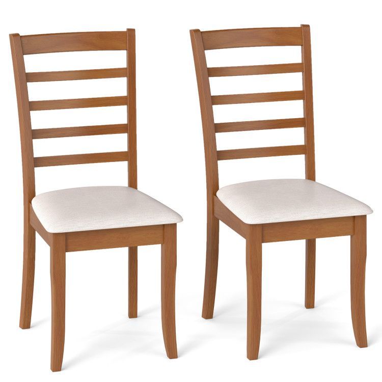 Wooden Dining Chair Set of 2 Modern Upholstered Kitchen Chair
