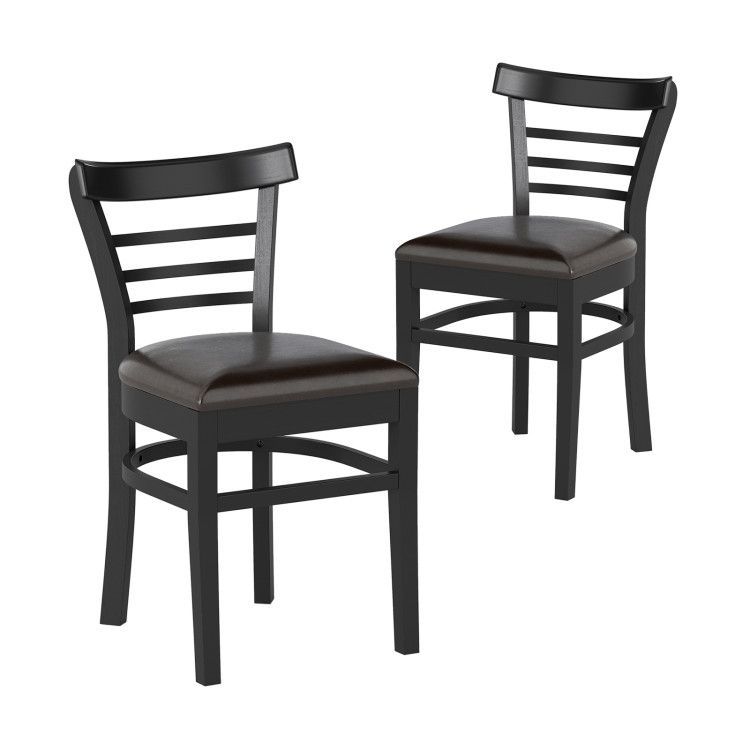 Set of 2 Wooden Dining Chair with Rubber Wood Legs for Restaurant Set of 2 Wooden Dining Chair with Rubber Wood Legs for Restaurant