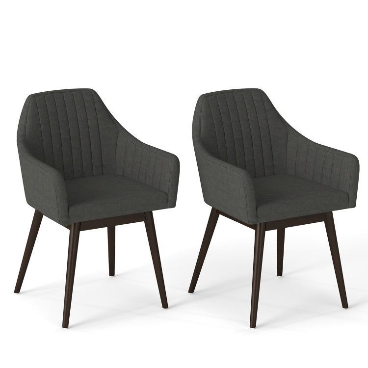 Dining Chairs Set of 2 Upholstered Accent Chairs with Comfy Padded Backrest and Seat