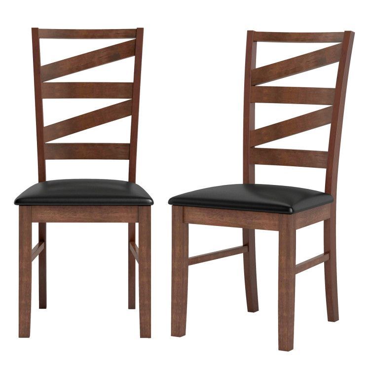 Dining Chairs Set of 2 Kitchen Side Chairs with Rubber Wood Legs