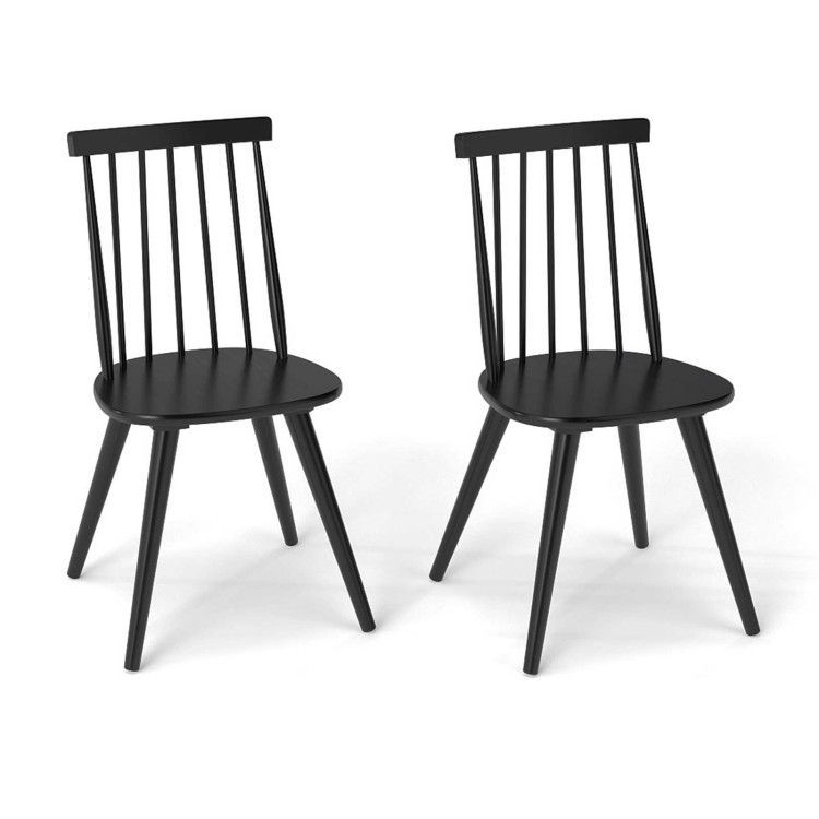 Windsor Dining Chair Set of 2 with Solid Rubber Wood Frame Windsor Dining Chair Set of 2 with Solid Rubber Wood Frame
