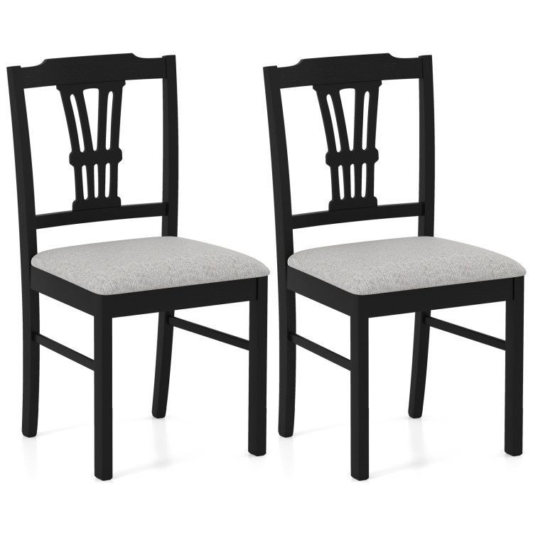 Wooden Dining Chairs Set of 2 Upholstered Kitchen Chairs with Solid Rubber Wood Fram Wooden Dining Chairs Set of 2 Upholstered Kitchen Chairs with Solid Rubber Wood Fram