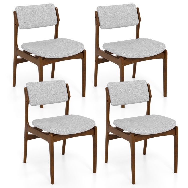 Modern Padded Dining Chairs with Rubber Wood Legs Set of 4 Modern Padded Dining Chairs with Rubber Wood Legs Set of 4