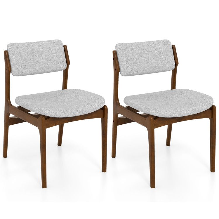 Modern Padded Dining Chairs with Rubber Wood Legs Set of 2 Modern Padded Dining Chairs with Rubber Wood Legs Set of 2