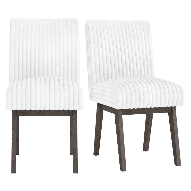 Dining Chairs Set of 2 Fabric Upholstered Kitchen Chairs with Padded Seatand Rubber Wood Legs Dining Chairs Set of 2 Fabric Upholstered Kitchen Chairs with Padded Seatand Rubber Wood Legs