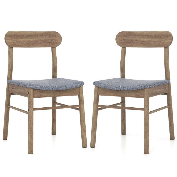 Fabric Upholstered Kitchen Armless Dining Chairs with Rubber Wood Frame Set of 2 Fabric Upholstered Kitchen Armless Dining Chairs with Rubber Wood Frame Set of 2