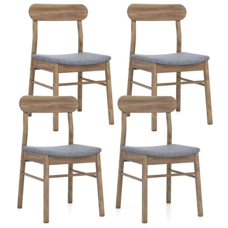 Fabric Upholstered Kitchen Armless Dining Chairs with Rubber Wood Frame Set of 4 Fabric Upholstered Kitchen Armless Dining Chairs with Rubber Wood Frame Set of 4