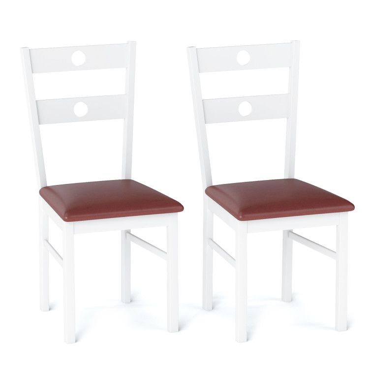 Wooden Dining Chairs Set of 2 Armless Kitchen Chairs with Hollowed Backrest Wooden Dining Chairs Set of 2 Armless Kitchen Chairs with Hollowed Backrest